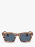 Burberry BE4403 Men's D-Frame Sunglasses, Brown/Blue