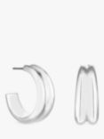 Jon Richard Curved Hoop Earrings, Silver