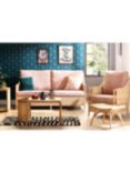Desser Chester Eden Rattan 4-Seater Lounging Table & Chairs Set, Pink Punch/Natural