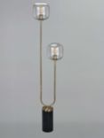 Pacific Lifestyle Florence Glass Floor Lamp, Black/Gold