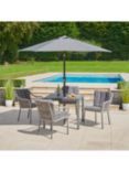 LG Outdoor Bali 4-Seater Square Garden Dining Table & Chairs Set, Grey