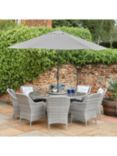 LG Outdoor Monte Carlo 8-Seater Round Garden Dining Table & Chairs Set, Stone