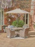 LG Outdoor St Tropez 4-Seater Round Garden Dining Table & Chairs Set with Parasol
