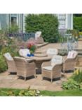 LG Outdoor St Tropez 6-Seater Round Garden Dining Table & Chairs Set with Parasol