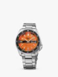 Seiko SRPK11K1 Men's New Double Hurricane 5 Sports Retro Colour Collection Bracelet Strap Watch, Orange/Silver