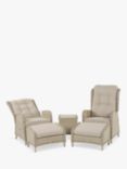 Bramblecrest Chedworth Deluxe Recliners & Side Table Set, Sandstone