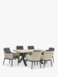 Bramblecrest Monterey 6-Seater Garden Dining Table & Chairs Set, Dove Grey