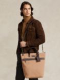 Polo Ralph Lauren Medium Work Tote Bag, Tan/Dark Brown