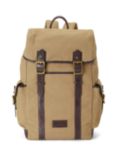 Ralph Lauren Pebbled Leather Backpack, Tan/Dark Brown