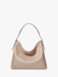 Aspinal of London Pebble Leather Hobo Shoulder Bag, Soft Taupe
