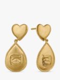 Alex Monroe Bewitched Heart Teardrop Earrings, Gold