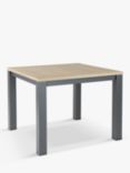 KETTLER Elba Square Garden Dining Table, FSC-Certified (Teak Wood), 100cm, Grey/Natural