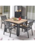 KETTLER Elba Square Garden Dining Table, FSC-Certified (Teak Wood), 100cm, Grey/Natural