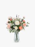 Floralsilk Artificial Rose & Ranunculus in Glass Vase, H64cm, Pink/White