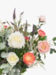 Floralsilk Artificial Rose & Ranunculus in Glass Vase, H64cm, Pink/White