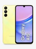 Samsung Galaxy A15 Smartphone, Android, 6.5”, 4GB RAM, 4G, SIM Free, 128GB, Yellow