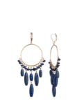Lauren Ralph Lauren Beaded Hoop Drop Earrings, Gold/Blue