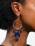 Lauren Ralph Lauren Beaded Hoop Drop Earrings, Gold/Blue