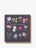 Caroline Gardner Navy Floral Sprigs Birthday Card