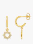 Estella Bartlett Lucky Star Cubic Zirconia Drop Hoop Earrings, Gold