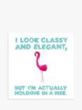 Woodmansterne Classy Flamingo Greeting Card