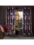 Graham & Brown Timepiece Pair Lined Eyelet Curtains, Amethyst