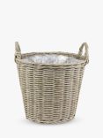 Ivyline Polyrattan Lined Basket Outdoor Planter, Natural, H49 x Dia.44cm