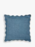 John Lewis Scalloped Linen Cushion, Lake