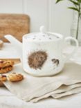 Wrendale Designs Hedgehog & Mouse Bone China Teapot, 600ml, White/Brown