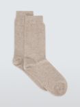 John Lewis Cotton Silk Blend Ankle Socks, Oatmeal