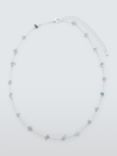 John Lewis Semi Precious Stone Chip Spacer Necklace, Silver/Blue