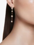 Swarovski Crystal Hoop and Chain Earrings, Gold