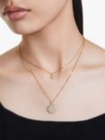 Swarovski Meteora Double Chain Pave Crystal Pendant Necklace