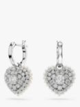 Swarovski Hyperbola Crystal Heart Drop Earrings, Silver
