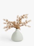 John Lewis Artificial Mimosa in Ceramic Vase, White/Brown