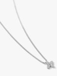 DPT Antwerp Floral Diamond Pendant Necklace, Silver