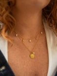 Claudia Bradby Bee Coin and Pearl Pendant Necklace