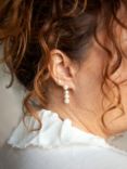 Claudia Bradby Two in One Pearl Stud/Drop Earrings, Silver