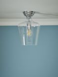 Laura Ashley Ockley Glass Semi Flush Ceiling Light, Polished Chrome
