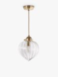 Laura Ashley Whitham Fluted Glass Ceiling Pendant Light, Antique Brass