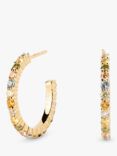 PDPAOLA Rainbow Cubic Zirconia Hoop Earrings, Gold/Multi