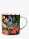 Karen Mabon Jungle Bone China Mug, 310ml, Black/Multi