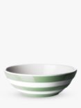 Cornishware Striped Cereal Bowl, 17cm, Willow Green/White