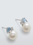 Lido Freshwater Pearl and Cubic Zirconia Button Stud Earrings