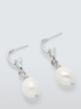 Lido Freshwater Pearl Open Ring Drop Earrings, Silver