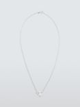 Lido Freshwater Pearl Hexagon and Baguette Cubic Zirconia Pendant Necklace, Silver/White