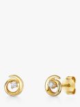 Jools by Jenny Brown Cubic Zirconia Twirl Stud Earrings, Gold