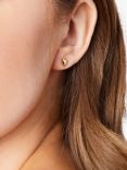 Jools by Jenny Brown Offset Curved Heart Stud Earrings, Gold