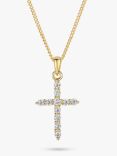 Jools by Jenny Brown Cubic Zirconia Cross Necklace, Gold