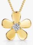 Jools by Jenny Brown Cubic Zirconia Flower Pendant Necklace, Gold